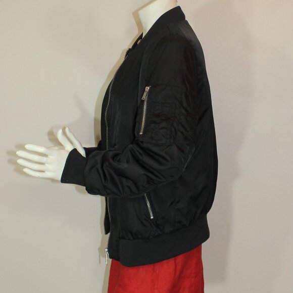 Aritzia  the Group Babaton Gilman zip black bomber  lined jacket size Medium - Picture 4 of 8